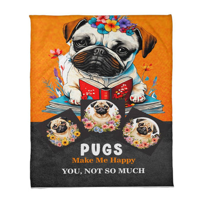 Best Gift For Pug Lover, Coral Fleece Blanket Gift For Animal Lover