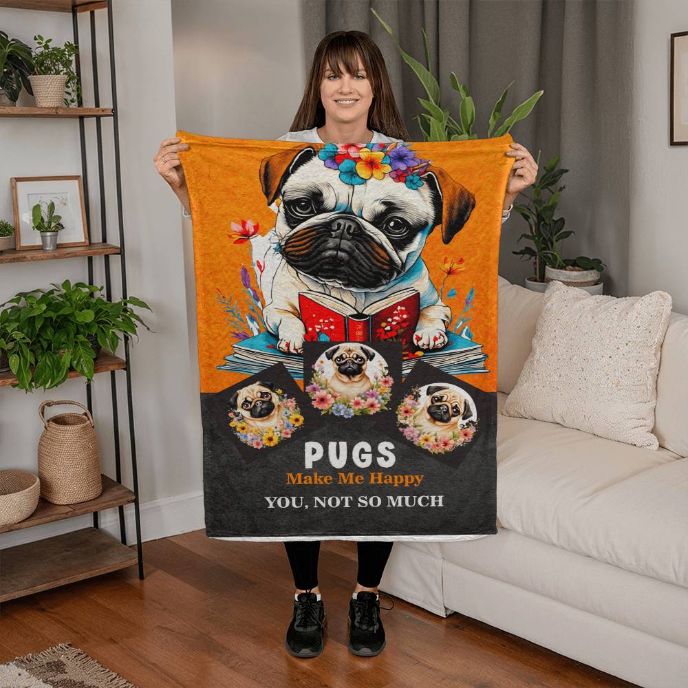 Best Gift For Pug Lover, Coral Fleece Blanket Gift For Animal Lover