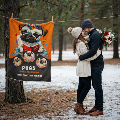 Best Gift For Pug Lover, Coral Fleece Blanket Gift For Animal Lover