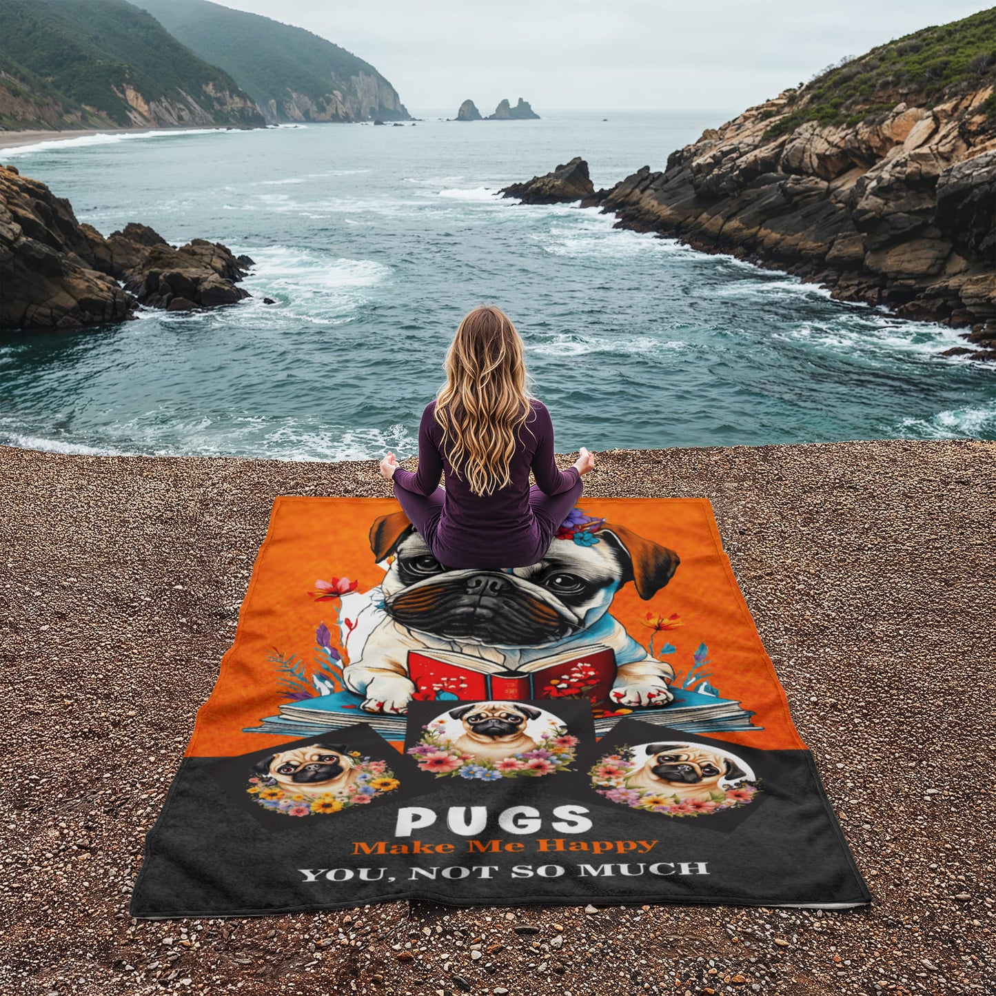 Best Gift For Pug Lover, Coral Fleece Blanket Gift For Animal Lover