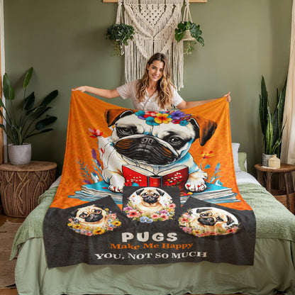 Best Gift For Pug Lover, Coral Fleece Blanket Gift For Animal Lover
