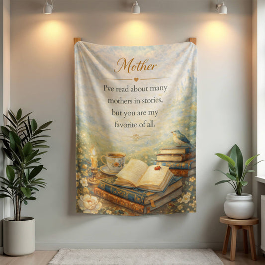 Mother Bookish Blanket, Mother's Day Mink Touch Fleece Blanket, Gift for Mom from Daughter or Son, Storybook Inspired Cozy Throw