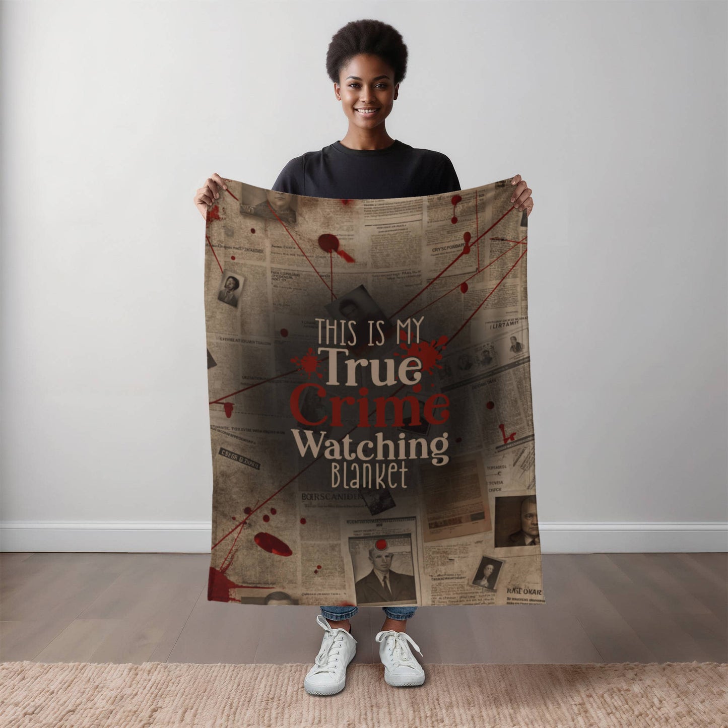 This Is My True Crime Watching Blanket – Cozy Fleece Throw for Crime Lovers