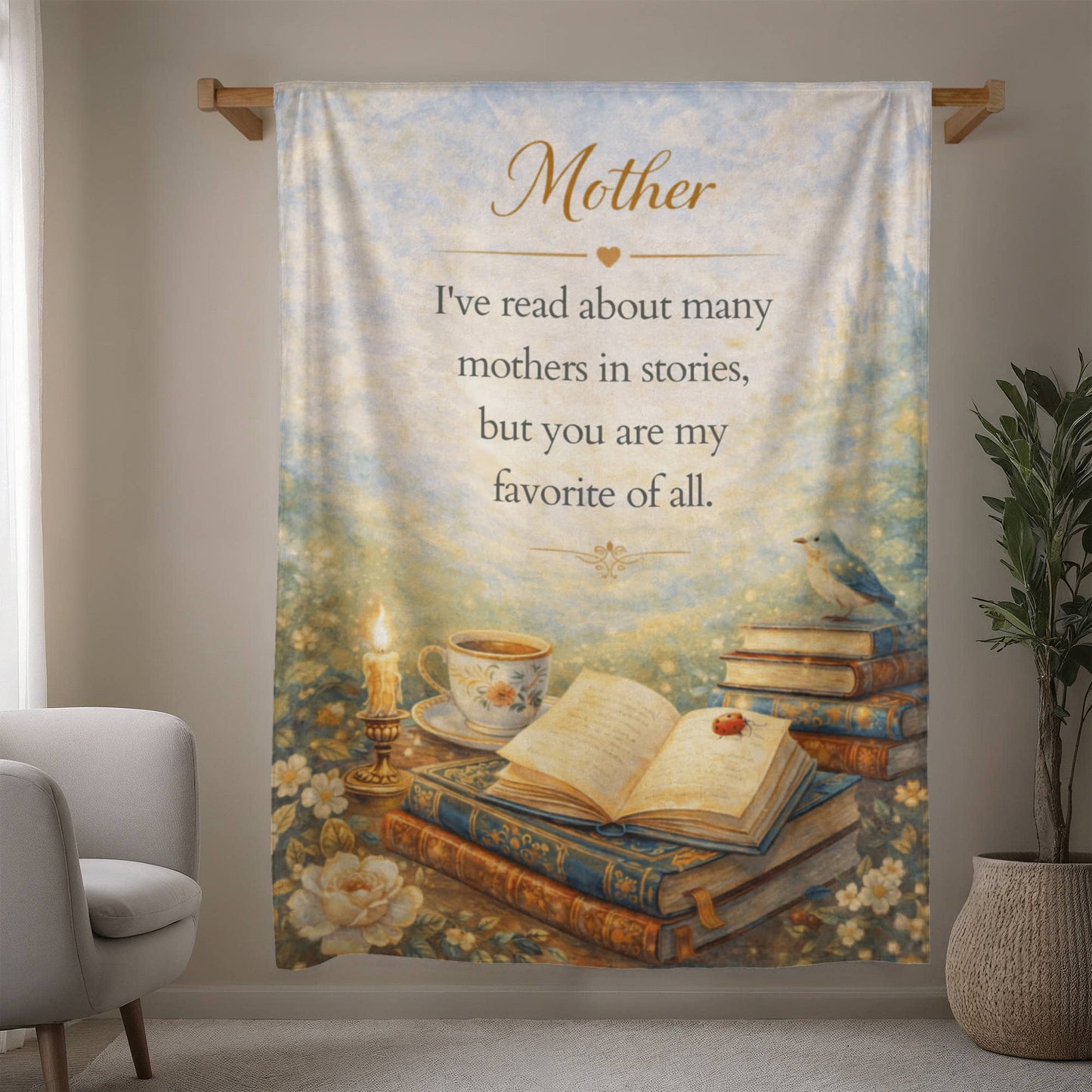 Mother Bookish Blanket, Mother's Day Mink Touch Fleece Blanket, Gift for Mom from Daughter or Son, Storybook Inspired Cozy Throw