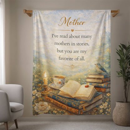 Mother Bookish Blanket, Mother's Day Mink Touch Fleece Blanket, Gift for Mom from Daughter or Son, Storybook Inspired Cozy Throw