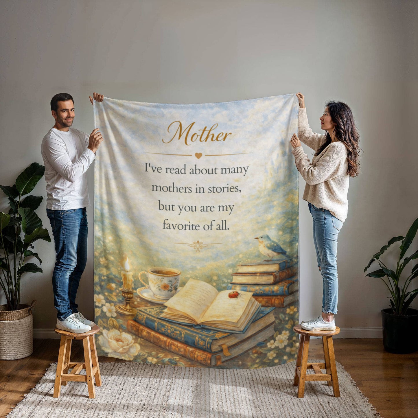 Mother Bookish Blanket, Mother's Day Mink Touch Fleece Blanket, Gift for Mom from Daughter or Son, Storybook Inspired Cozy Throw