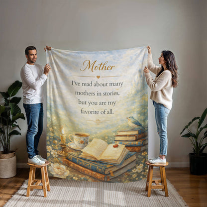 Mother Bookish Blanket, Mother's Day Mink Touch Fleece Blanket, Gift for Mom from Daughter or Son, Storybook Inspired Cozy Throw