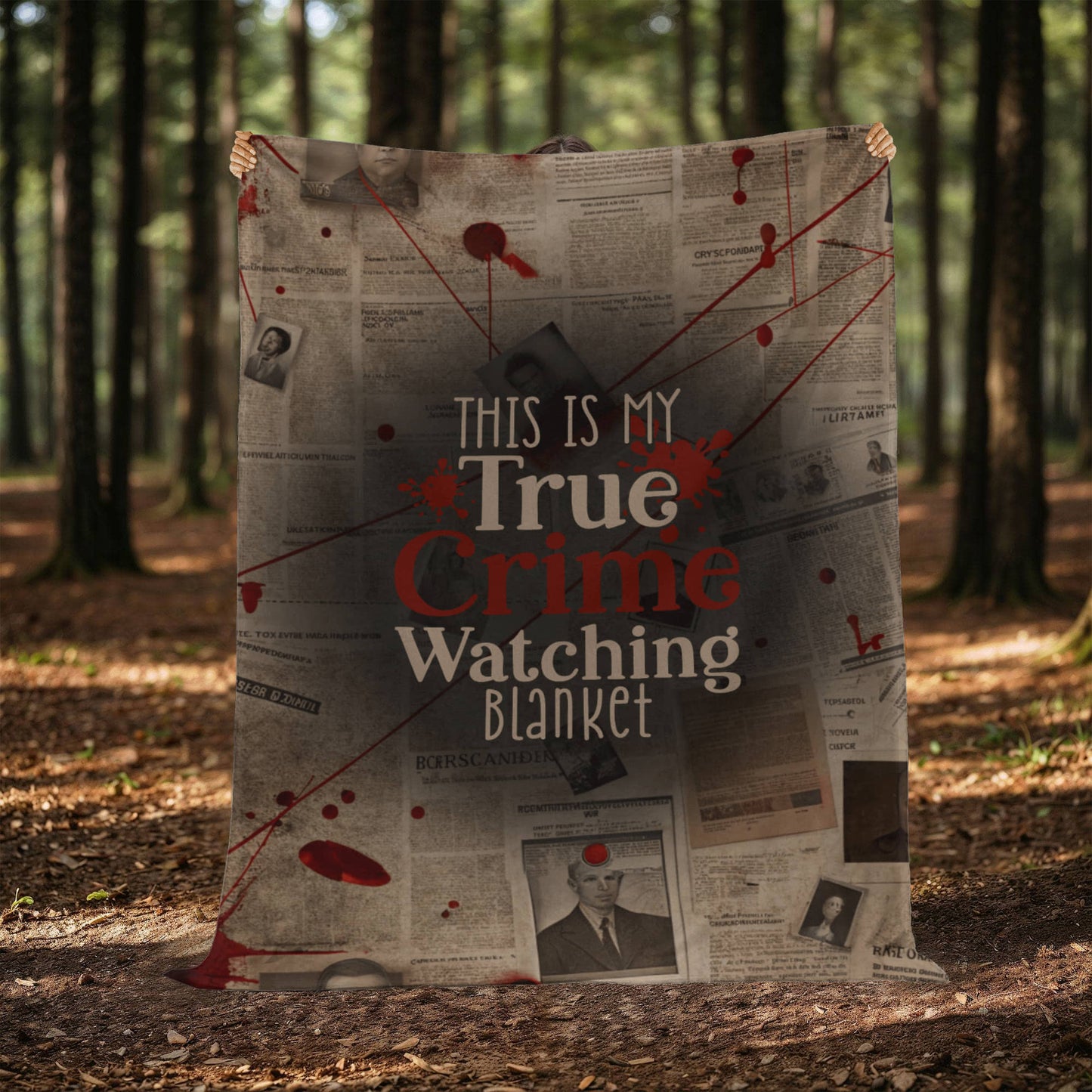 This Is My True Crime Watching Blanket – Cozy Fleece Throw for Crime Lovers