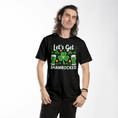 Let's Get Shamrocked T-Shirt Funny St. Patrick's Day Beer Tee Irish Drinking Party Shirt Unisex Bella+Canvas 3001