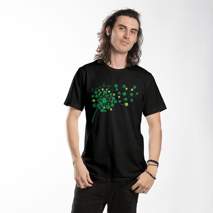 Lucky Shamrock T-Shirt St. Patrick's Day Unisex Tee Irish Dandelion Clover Print Bella+Canvas 3001 Gift