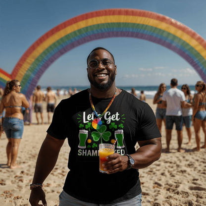 Let's Get Shamrocked T-Shirt Funny St. Patrick's Day Beer Tee Irish Drinking Party Shirt Unisex Bella+Canvas 3001