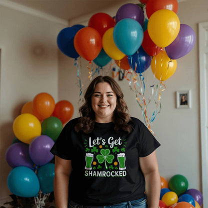 Let's Get Shamrocked T-Shirt Funny St. Patrick's Day Beer Tee Irish Drinking Party Shirt Unisex Bella+Canvas 3001