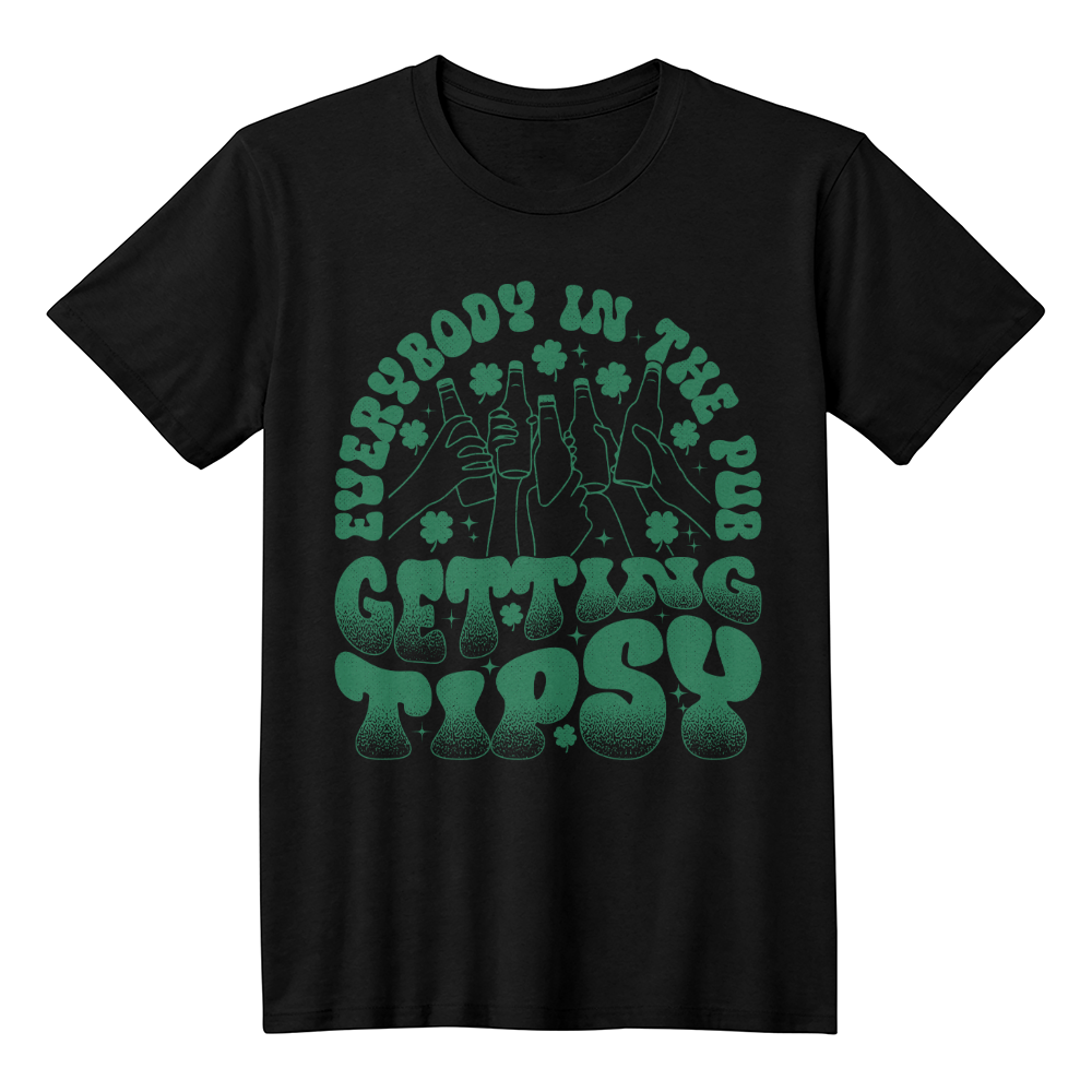 Everybody in the Pub Getting Tipsy T-Shirt Funny St. Patrick's Day Beer Tee Irish Drinking Party Shirt Unisex Bella+Canvas 3001