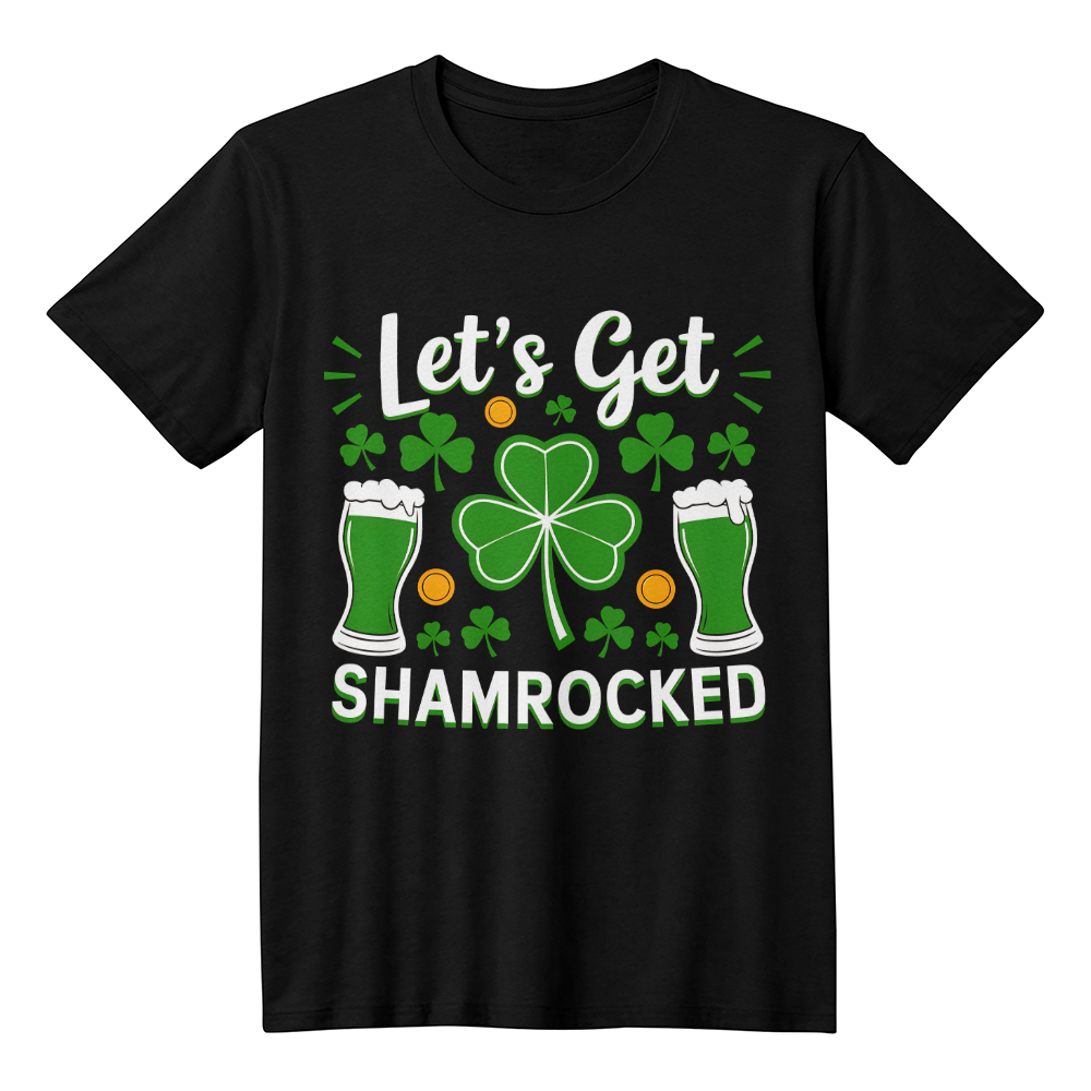 Let's Get Shamrocked T-Shirt Funny St. Patrick's Day Beer Tee Irish Drinking Party Shirt Unisex Bella+Canvas 3001