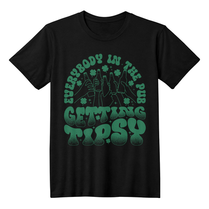 Everybody in the Pub Getting Tipsy T-Shirt Funny St. Patrick's Day Beer Tee Irish Drinking Party Shirt Unisex Bella+Canvas 3001