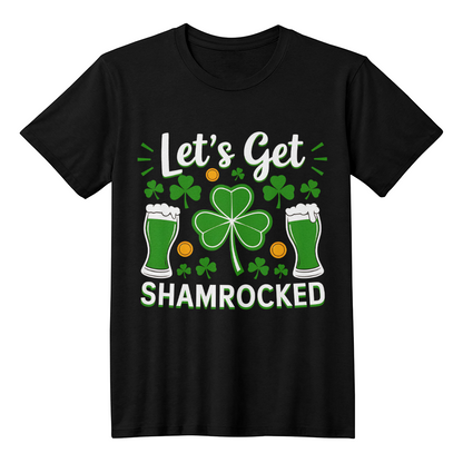 Let's Get Shamrocked T-Shirt Funny St. Patrick's Day Beer Tee Irish Drinking Party Shirt Unisex Bella+Canvas 3001