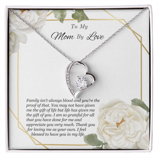 To My Mom By Love Necklace - Meaningful Gift for Bonus Mom, Stepmom, or Mother Figure, Appreciation Jewelry
