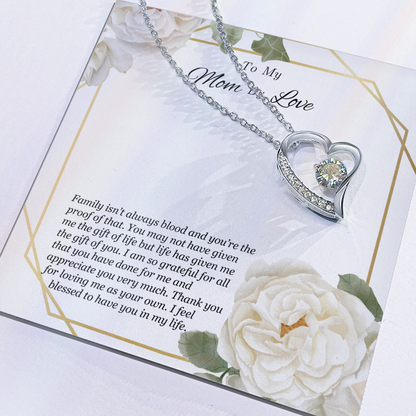To My Mom By Love Necklace - Meaningful Gift for Bonus Mom, Stepmom, or Mother Figure, Appreciation Jewelry