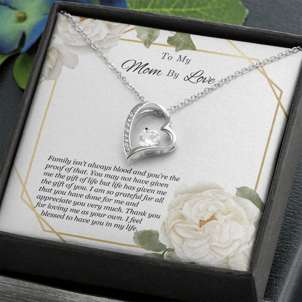 To My Mom By Love Necklace - Meaningful Gift for Bonus Mom, Stepmom, or Mother Figure, Appreciation Jewelry