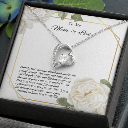 To My Mom By Love Necklace - Meaningful Gift for Bonus Mom, Stepmom, or Mother Figure, Appreciation Jewelry