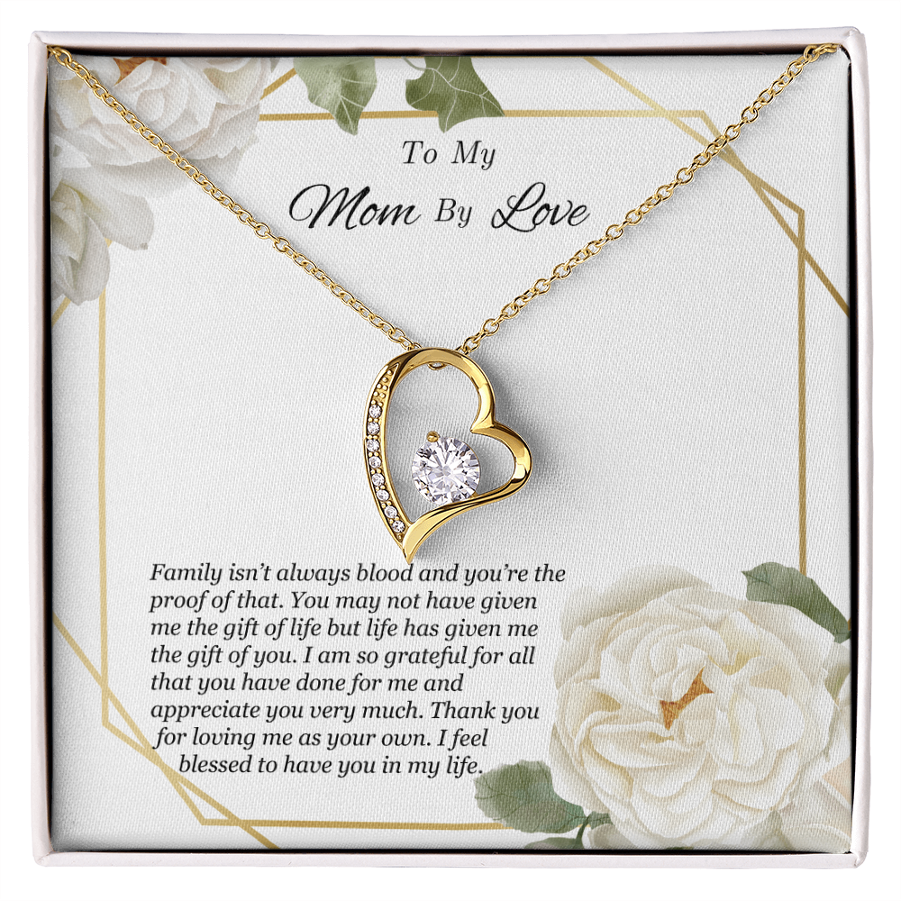 To My Mom By Love Necklace - Meaningful Gift for Bonus Mom, Stepmom, or Mother Figure, Appreciation Jewelry