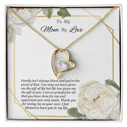 To My Mom By Love Necklace - Meaningful Gift for Bonus Mom, Stepmom, or Mother Figure, Appreciation Jewelry