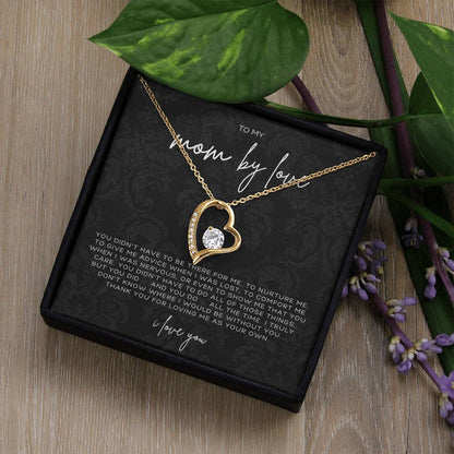 Forever Love Heart Necklace – Meaningful Gift for Mom by Love, Sentimental Jewelry from Stepson or Stepdaughter, Thank You for Loving Me as Your Own