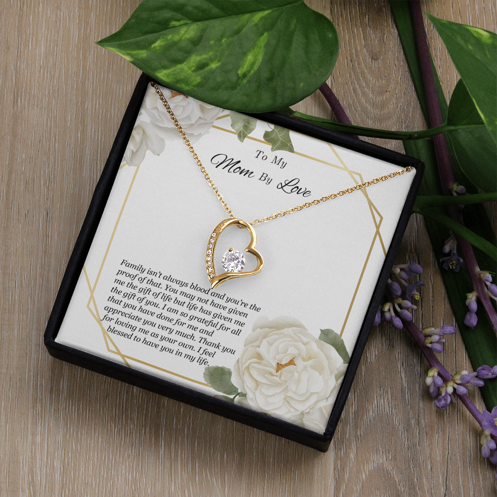 To My Mom By Love Necklace - Meaningful Gift for Bonus Mom, Stepmom, or Mother Figure, Appreciation Jewelry