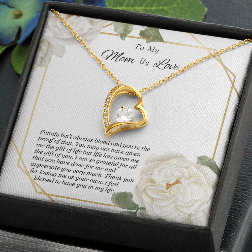To My Mom By Love Necklace - Meaningful Gift for Bonus Mom, Stepmom, or Mother Figure, Appreciation Jewelry