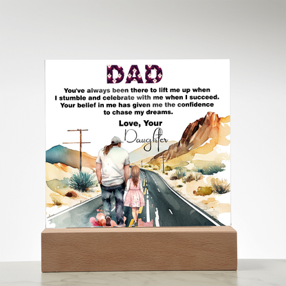 Wonderful Gift For Dad, Best memorable Gift For Fathers Day, Square Acrylic Plaque Gift For Dad