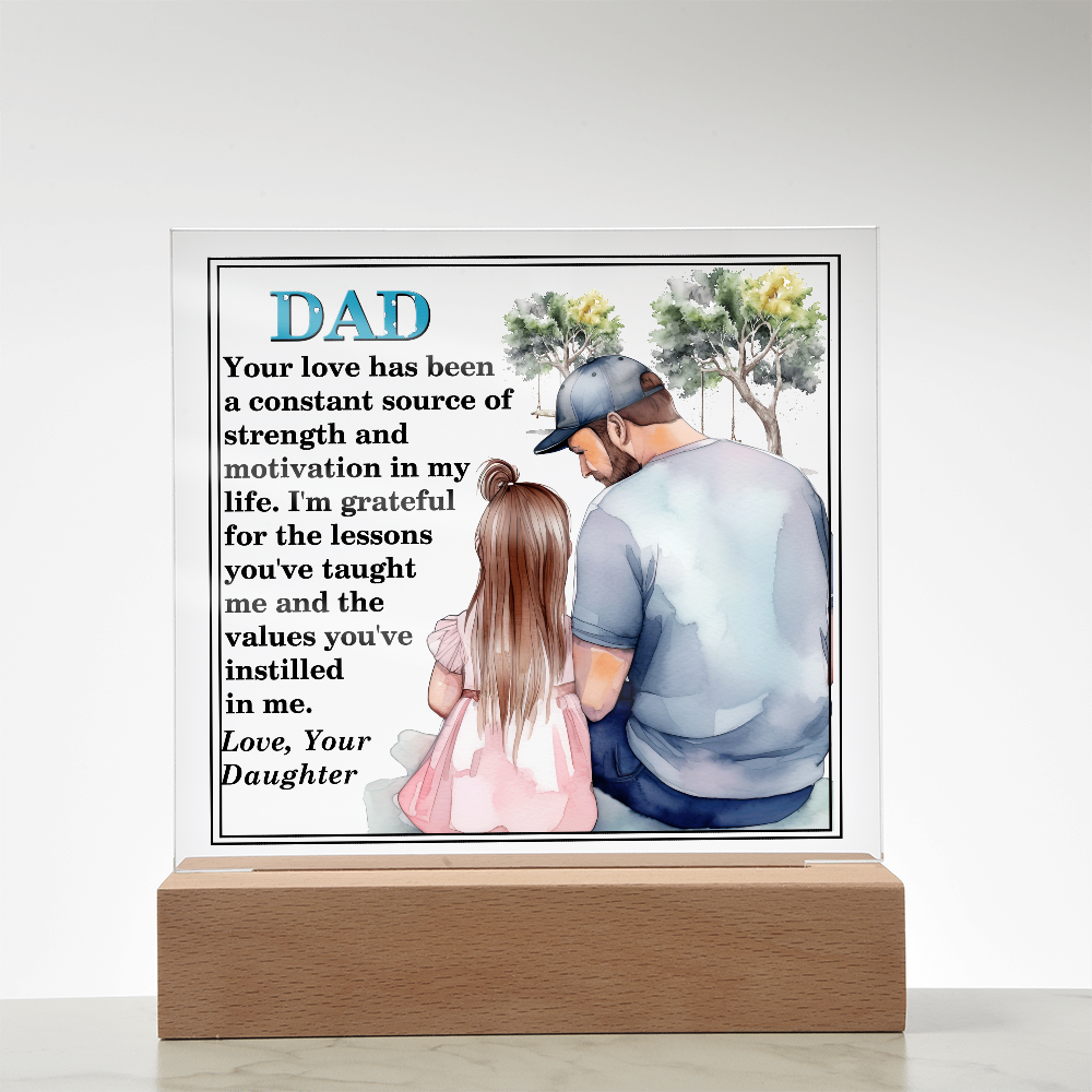Excellent Gift For Dad, Best Gift For Fathers Day, Beautiful Square Acrylic Plaque