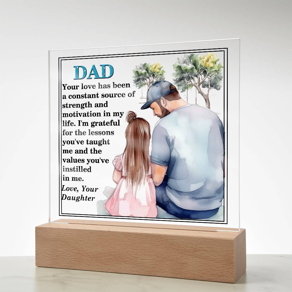 Excellent Gift For Dad, Best Gift For Fathers Day, Beautiful Square Acrylic Plaque