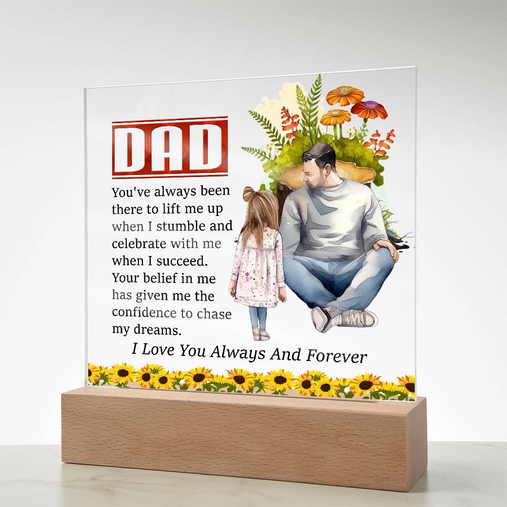 Amazing Gift For Dad, Square Acrylic Plaque Best Gift For Dad