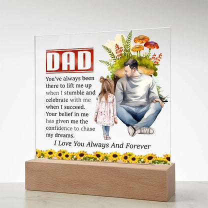 Amazing Gift For Dad, Square Acrylic Plaque Best Gift For Dad