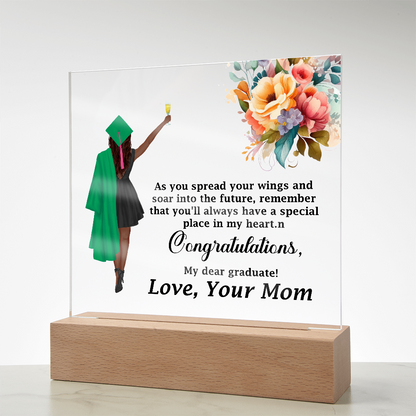 Printed Square Acrylic Plaque - A Perfect Graduation Keepsake for Proud Moments
