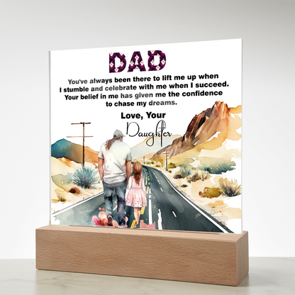Wonderful Gift For Dad, Best memorable Gift For Fathers Day, Square Acrylic Plaque Gift For Dad