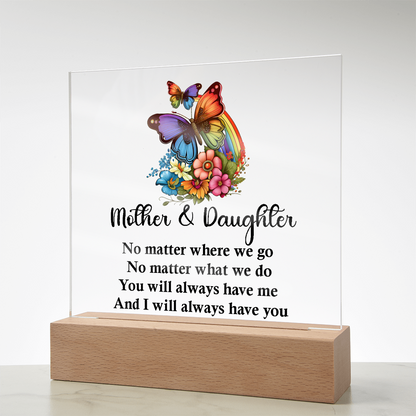 Best Mother And Daughter Gift, Square Acrylic Plaque best Birthday Gift