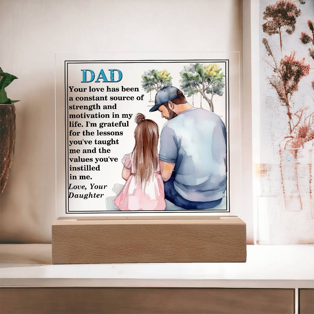Excellent Gift For Dad, Best Gift For Fathers Day, Beautiful Square Acrylic Plaque