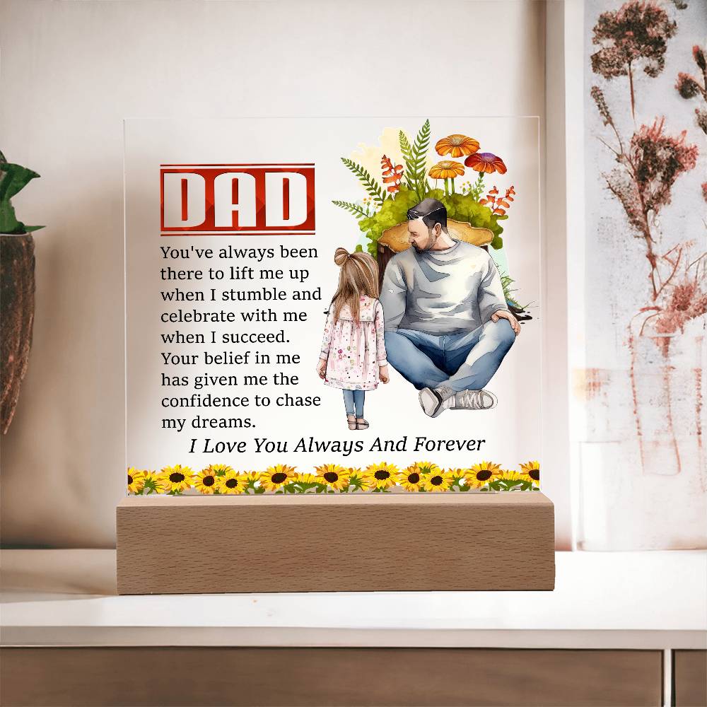 Amazing Gift For Dad, Square Acrylic Plaque Best Gift For Dad