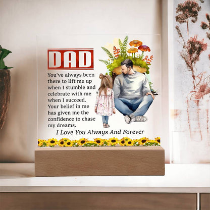 Amazing Gift For Dad, Square Acrylic Plaque Best Gift For Dad