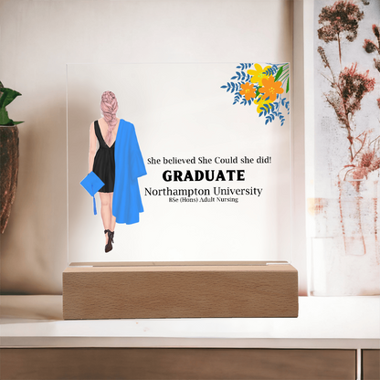 Amazing Graduation Gift - Personalized Printed Square Acrylic Plaque to Celebrate Success