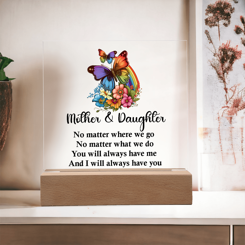 Best Mother And Daughter Gift, Square Acrylic Plaque best Birthday Gift