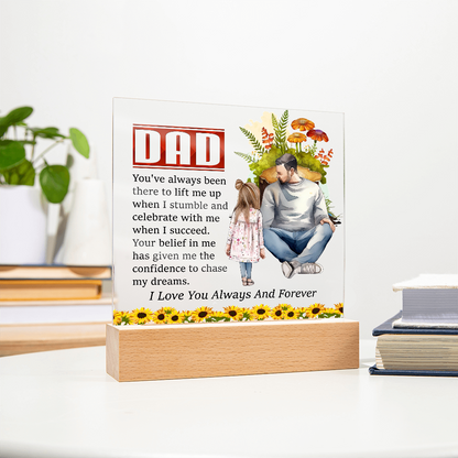 Amazing Gift For Dad, Square Acrylic Plaque Best Gift For Dad