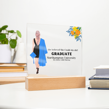 Amazing Graduation Gift - Personalized Printed Square Acrylic Plaque to Celebrate Success