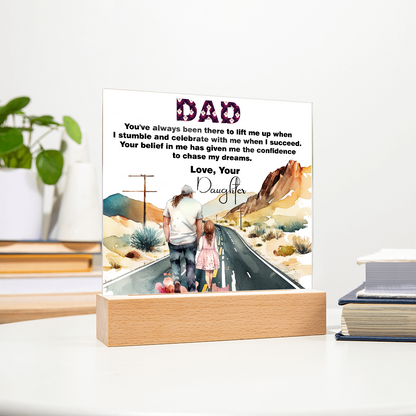 Wonderful Gift For Dad, Best memorable Gift For Fathers Day, Square Acrylic Plaque Gift For Dad