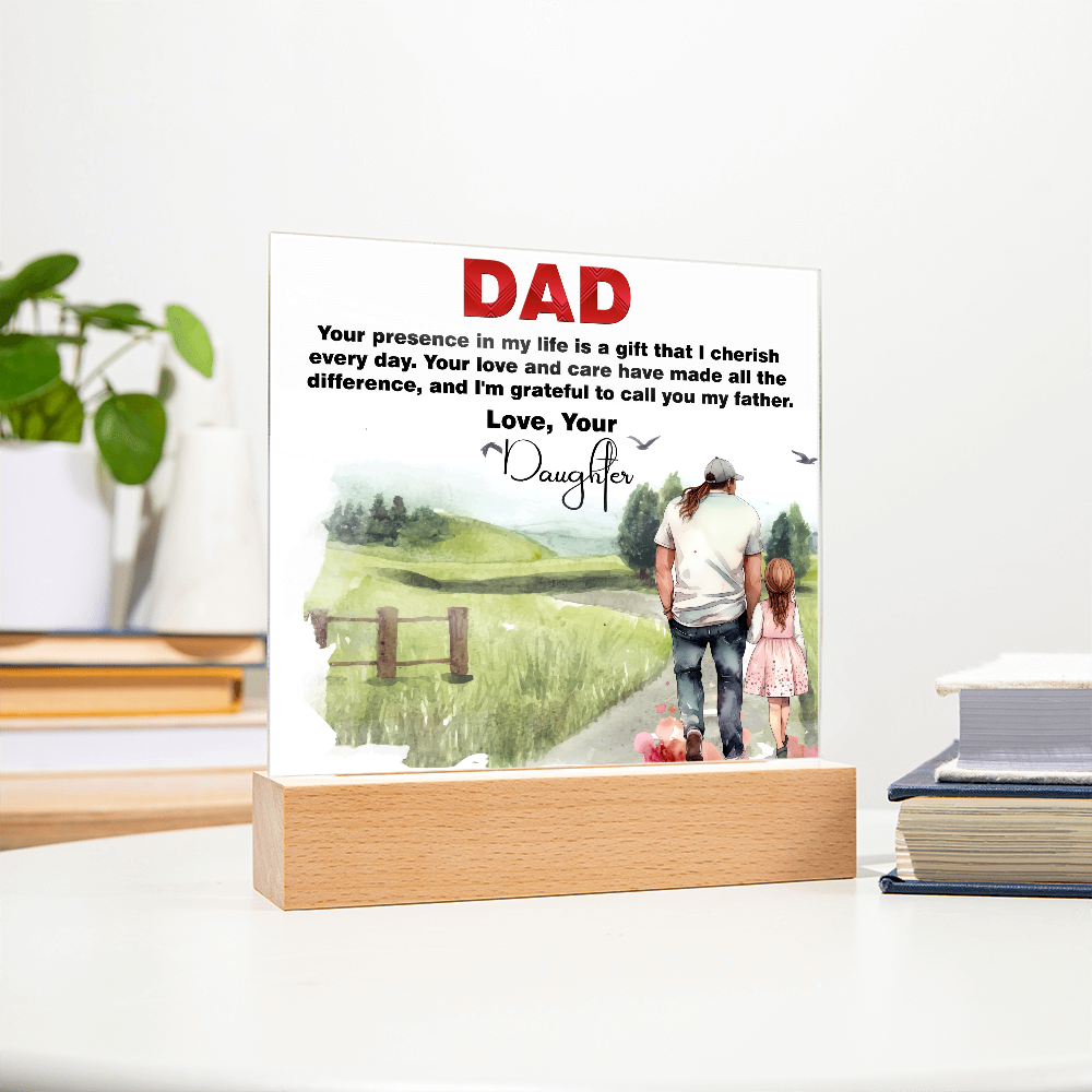 Best Gift For Fathers Day, Square Acrylic Plaque Gift For Fathers Day,  Memorable Gift