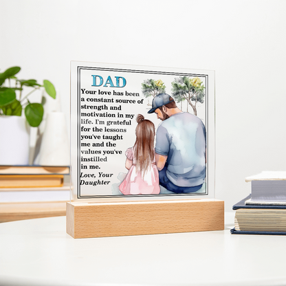 Excellent Gift For Dad, Best Gift For Fathers Day, Beautiful Square Acrylic Plaque