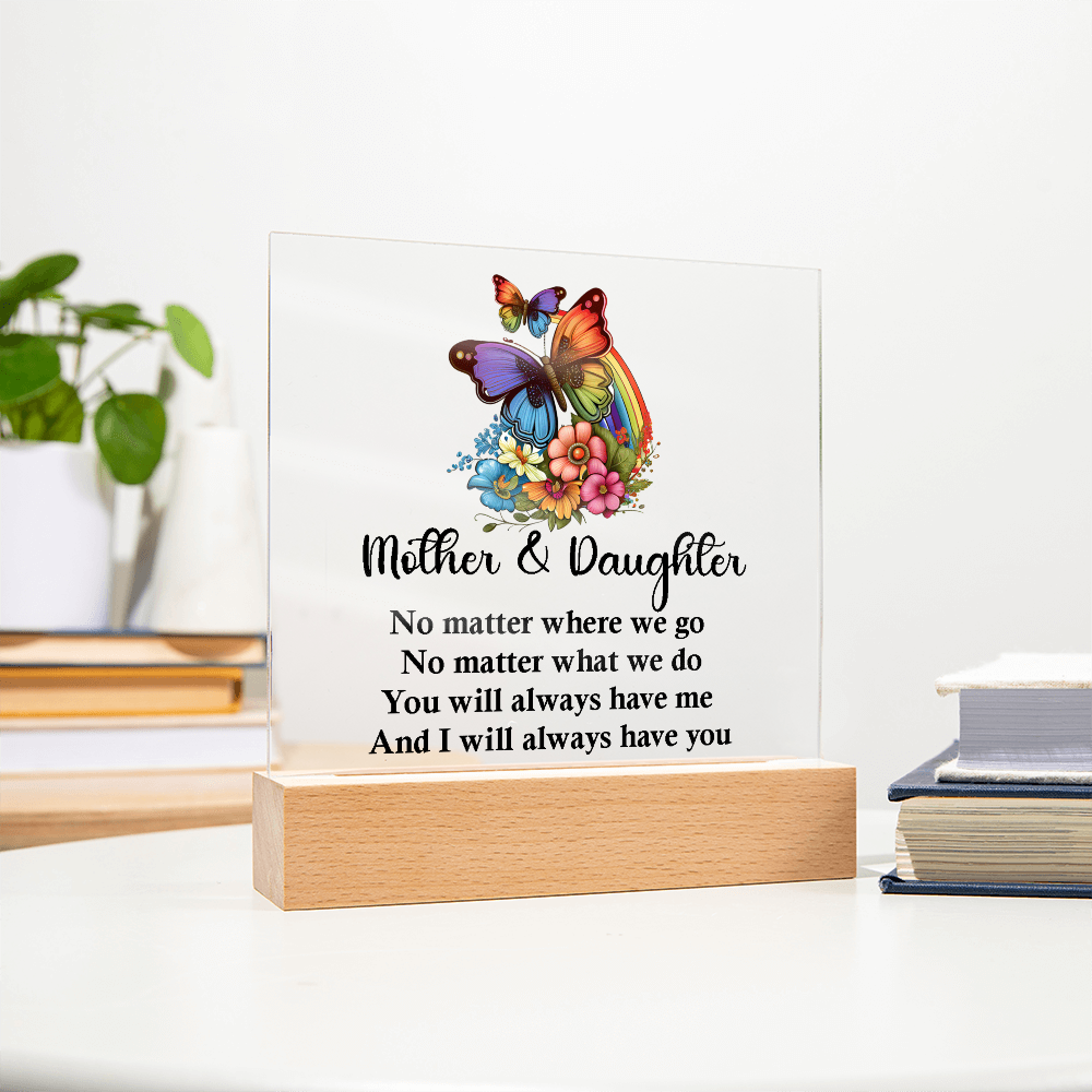 Best Mother And Daughter Gift, Square Acrylic Plaque best Birthday Gift