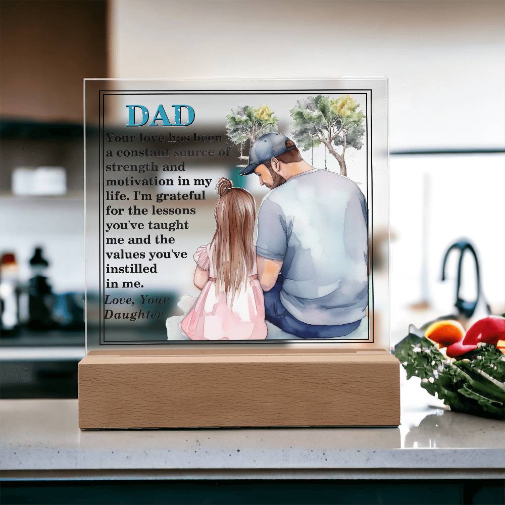 Excellent Gift For Dad, Best Gift For Fathers Day, Beautiful Square Acrylic Plaque
