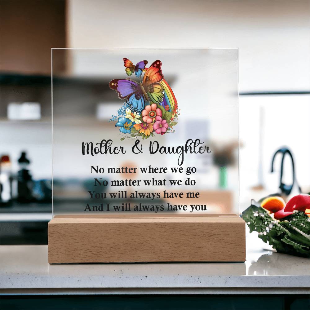 Best Mother And Daughter Gift, Square Acrylic Plaque best Birthday Gift